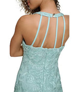 Vestido sin mangas con cuello en V de encaje azul montaña - Siena