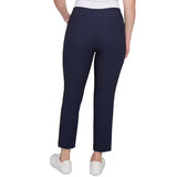 Pantalón tobillero recto sin cierre de seda tecnológica azul marino - Ruby Rd