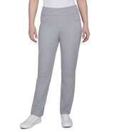 Pantalones rectos de sarga suave con elástico gris - Ruby Rd