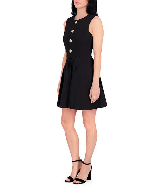 Minivestido de mezclilla elástica línea A Negro - Kensie