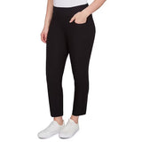 Pantalón tobillero de pierna recta de seda tecnológica con cintura elástica - Ruby Rd