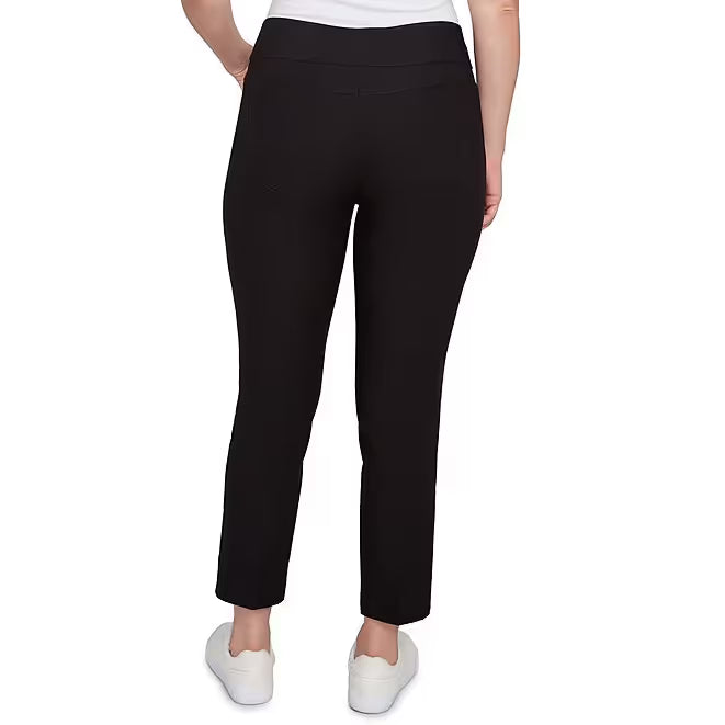Pantalón tobillero de pierna recta de seda tecnológica con cintura elástica - Ruby Rd