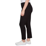 Pantalón tobillero de pierna recta de seda tecnológica con cintura elástica - Ruby Rd