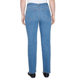 Jeans de mezclilla suaves de bota ancha con pretina elástica índigo claro -Ruby Rd
