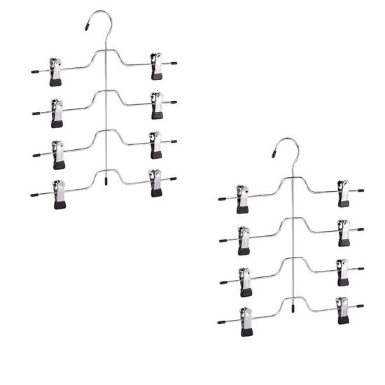Black/Chrome S/2 4-Tier Pant & Skirt Gel Hanger