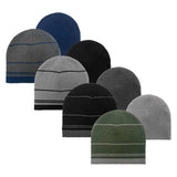 GORRO REVERSIBLE DE PUNTO ACRÍLICO A RAYAS EN 3 COLORES
