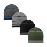 GORRO REVERSIBLE DE PUNTO ACRÍLICO A RAYAS EN 3 COLORES