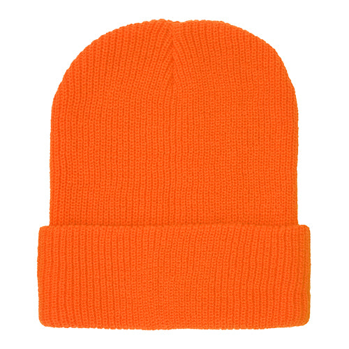 GORRO DE HOMBRE DE PUNTO ACRÍLICO NARANJA BLAZE CON PUÑO SÚPER ELÁSTICO