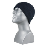ACRYLIC KNIT CUFF HAT - NAVY