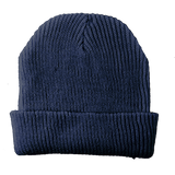ACRYLIC KNIT CUFF HAT - NAVY