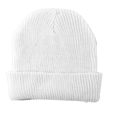 ACRYLIC KNIT CUFF HAT - WHITE ONLY