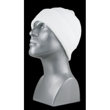 ACRYLIC KNIT CUFF HAT - WHITE ONLY