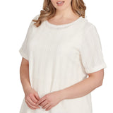 Camiseta de punto arrugado de talla grande, color marfil - Ruby Rd