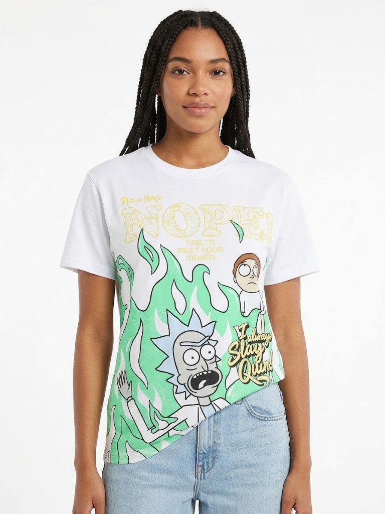 Camiseta Rick y Morty Boyfriend Blanca