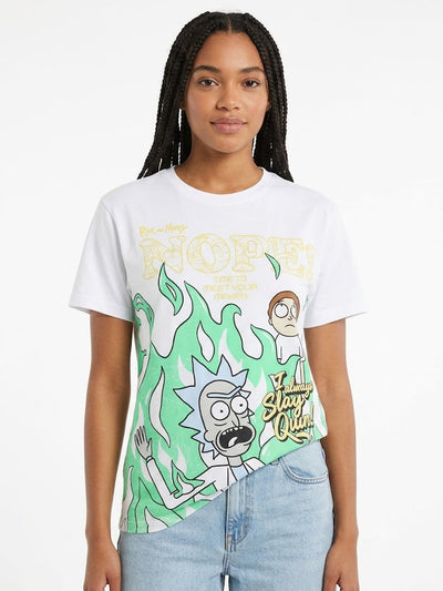 Camiseta Rick y Morty Boyfriend Blanca