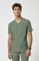 Parte superior con cuello en V para hombre Verde Acadia