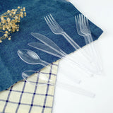 Set de cubiertos desechables transparentes - 360 unidades
