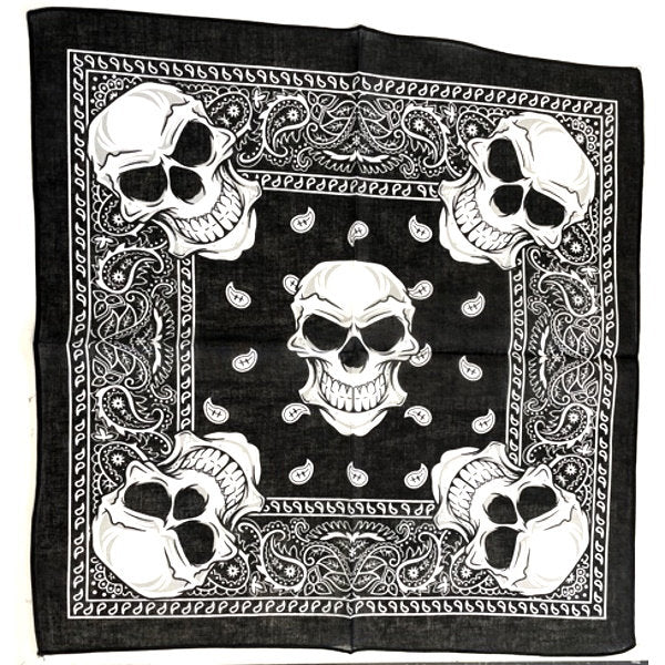 Pañuelo con 5 Calaveras Grandes