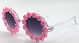 GAFAS DE SOL REDONDAS CON PÉTALOS DE FLORES, ESTILO HIPPIE