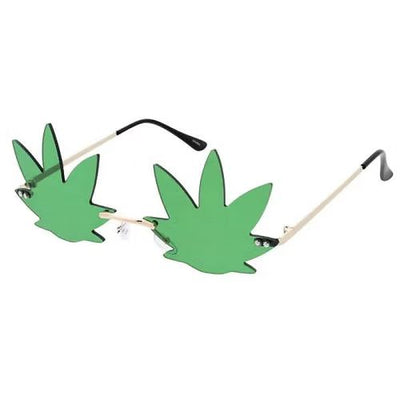 GAFAS DE SOL SIN MONTURA CON LENTES SURTIDAS Y HOJAS DE MARIHUANA