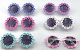 GAFAS DE SOL REDONDAS CON PÉTALOS DE FLORES, ESTILO HIPPIE