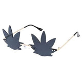 POT LEAF FRAMELESS ASSORTED LENS SUNGLASSES