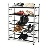 5 Tier Dual Position Slide & Adjust Shoe Rack L 22.08-43.7 X W 8.98 X H 31.10