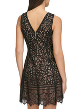 Minivestido de encaje negro multicolor - Kensie