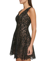 Minivestido de encaje negro multicolor - Kensie