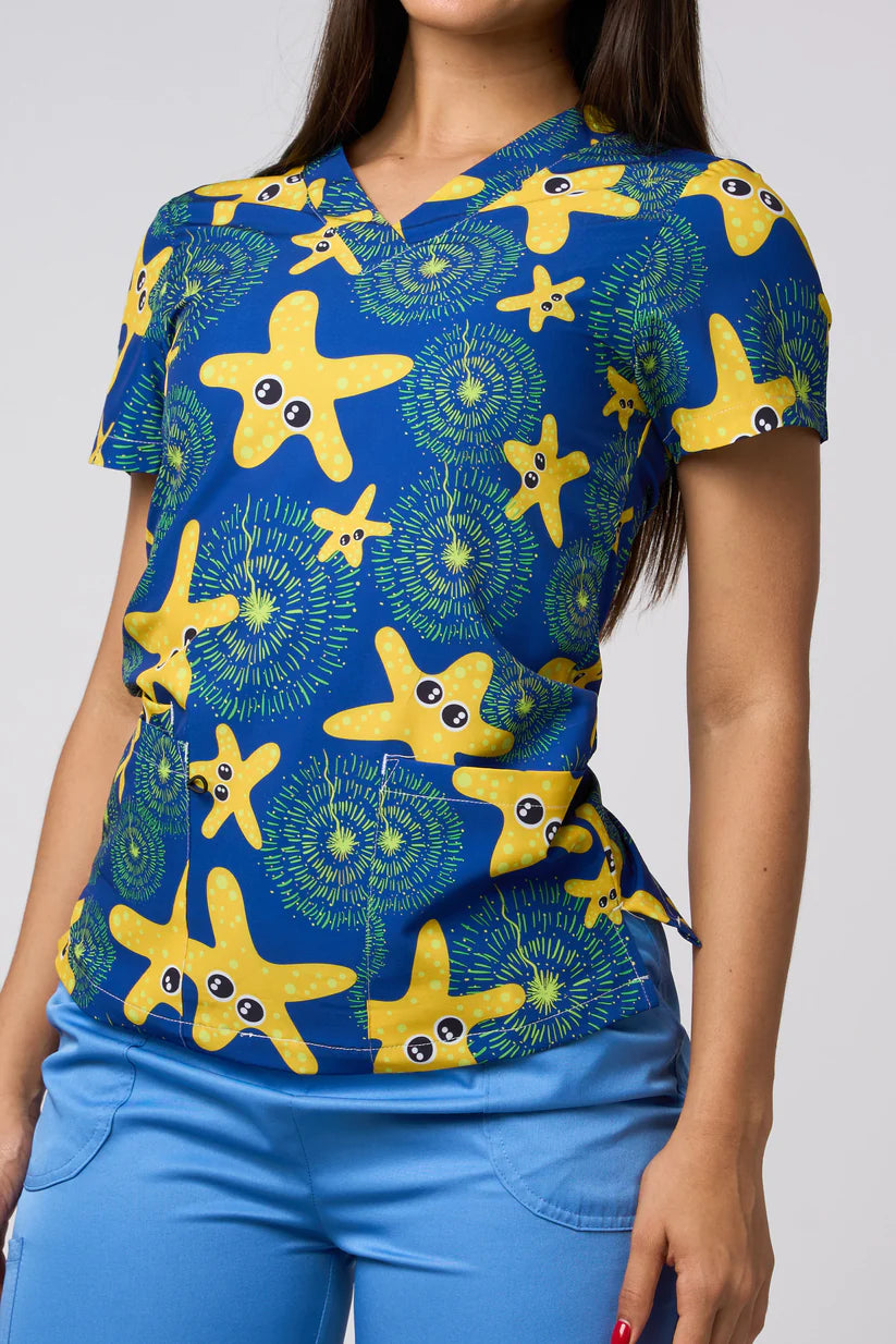 CAMISAS ESTAMPADAS AZULES DE ESTRELLAS DE MAR