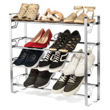 4-Tier Slide & Adjust Shoe Rack - All Crome L 27X W 7.3/4 X H 25