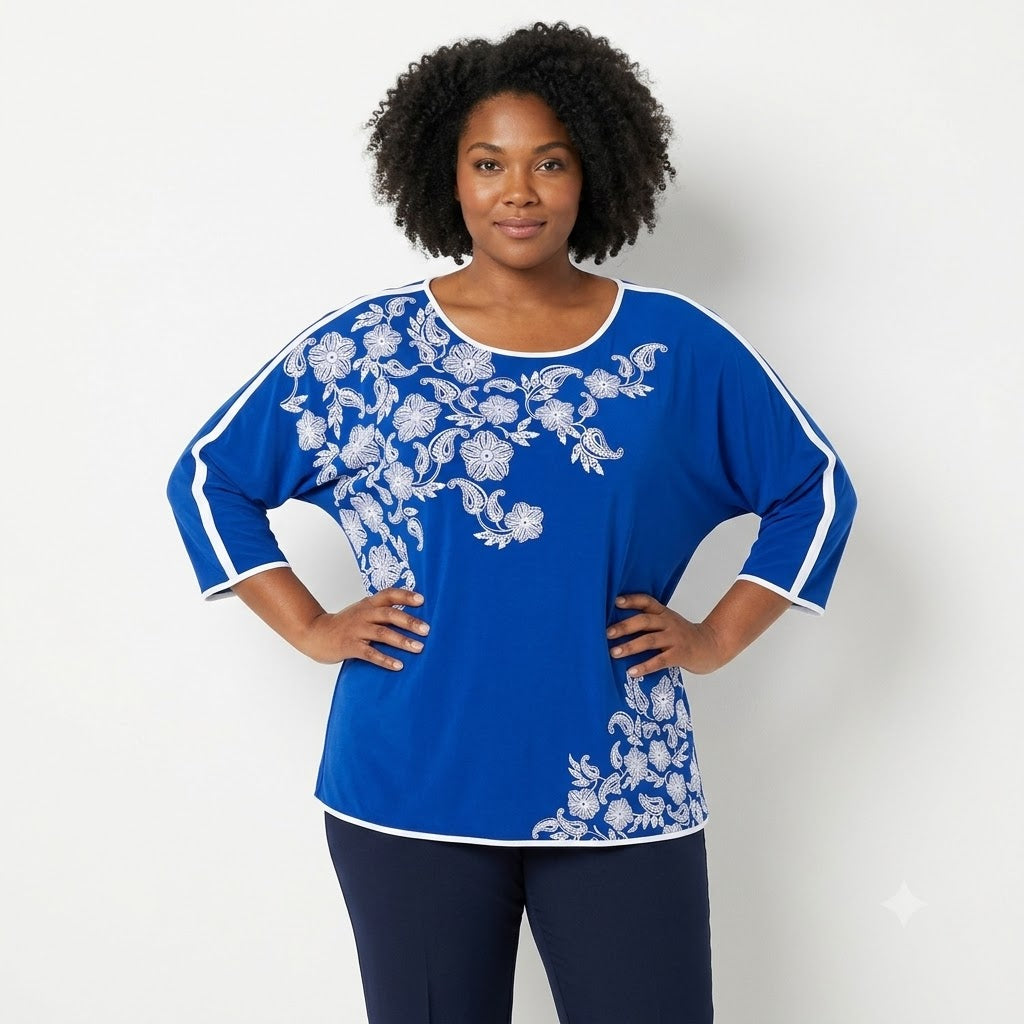 Blusa Mediterranean floral Ruby Rd X