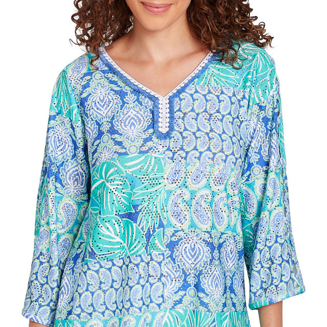 Top de punto calado Bali Azul Luna - Ruby Rd