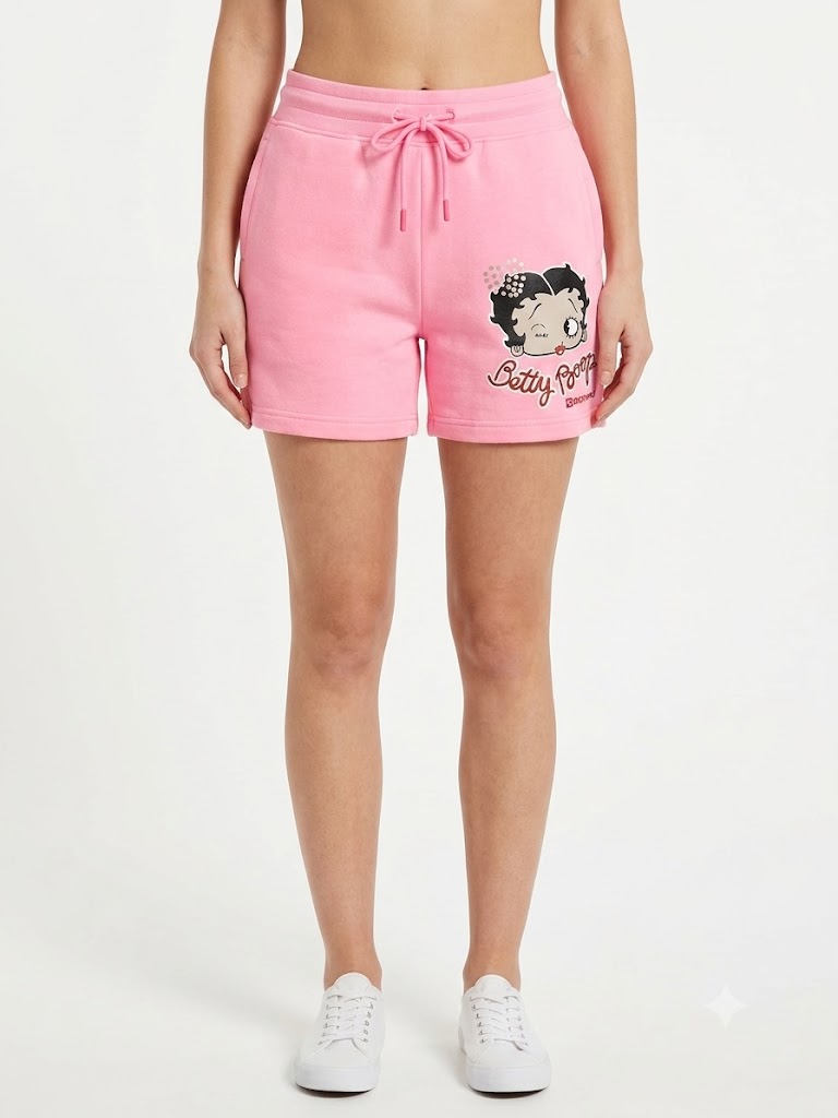 Pantalones cortos polares Betty Boop, rosa