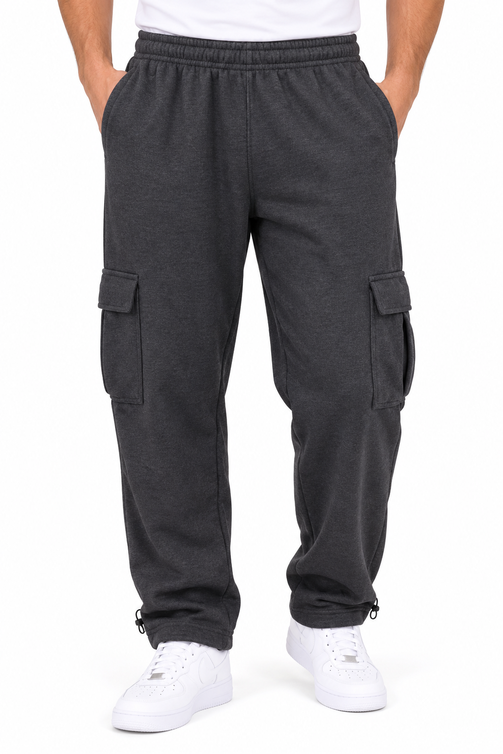 Men's Cargo Sweat Pants Charcoal