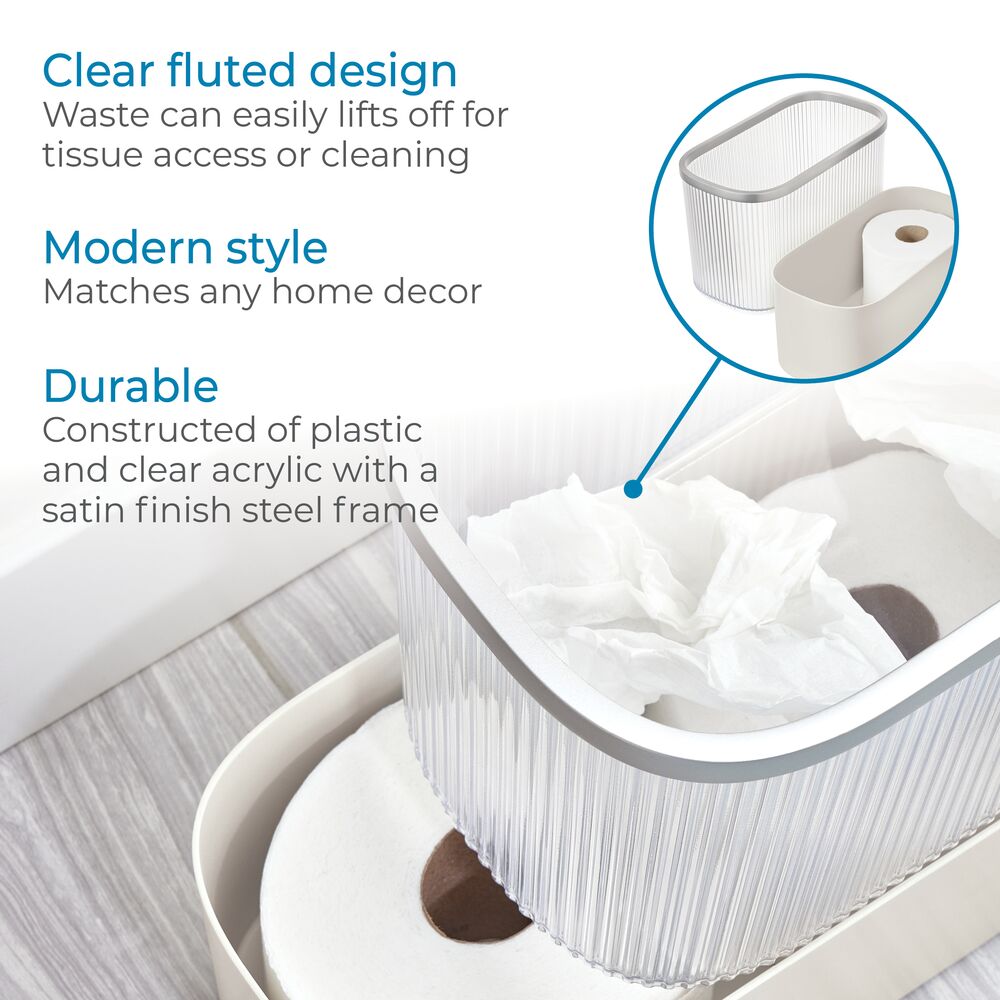 Papelera acanalada con reserva de papel higiénico