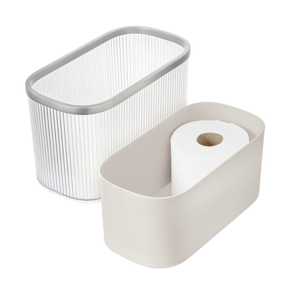 Papelera acanalada con reserva de papel higiénico