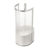 Cepillo de inodoro estriado con estante transparente/satinado/gris