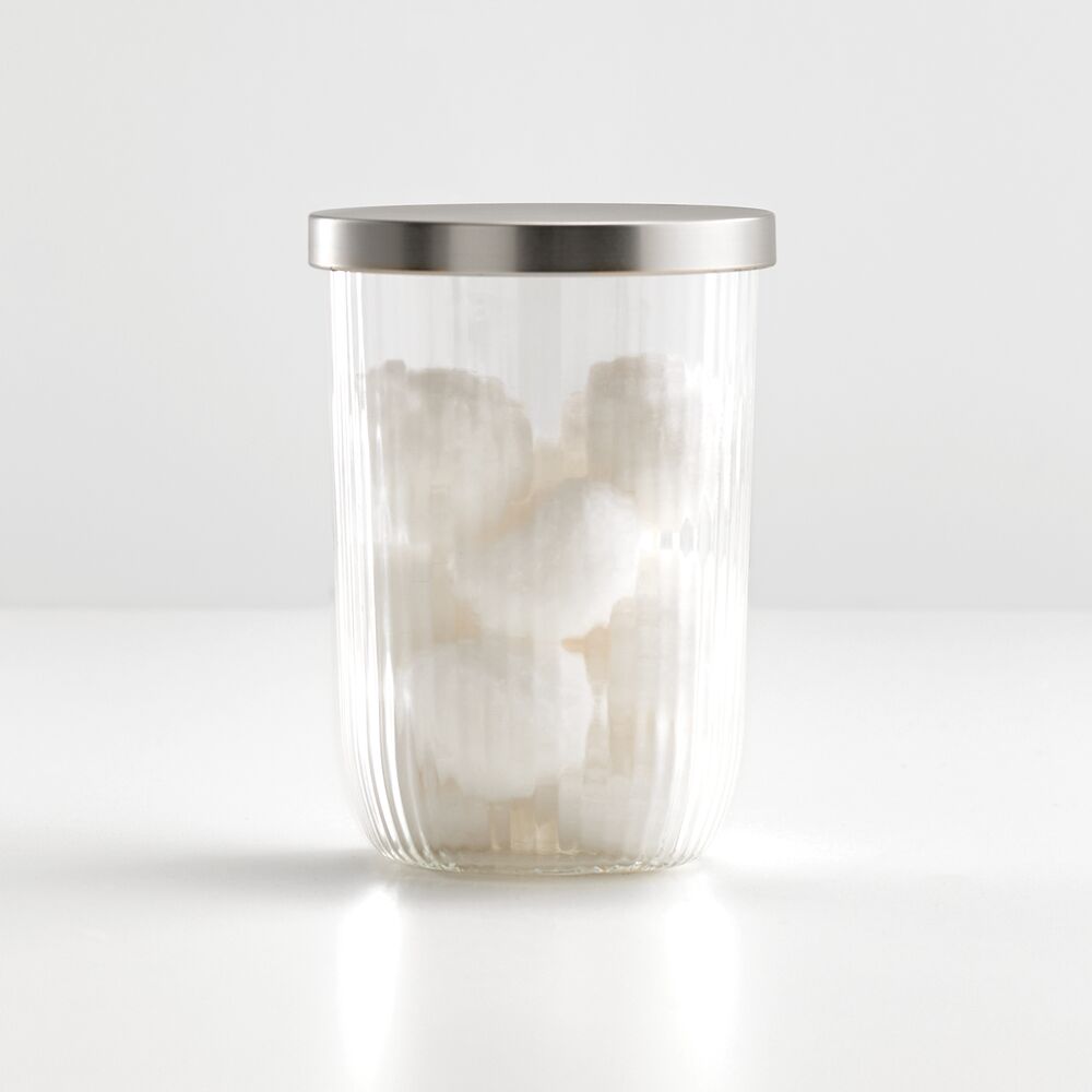 Fluted Glass Canister with Lid