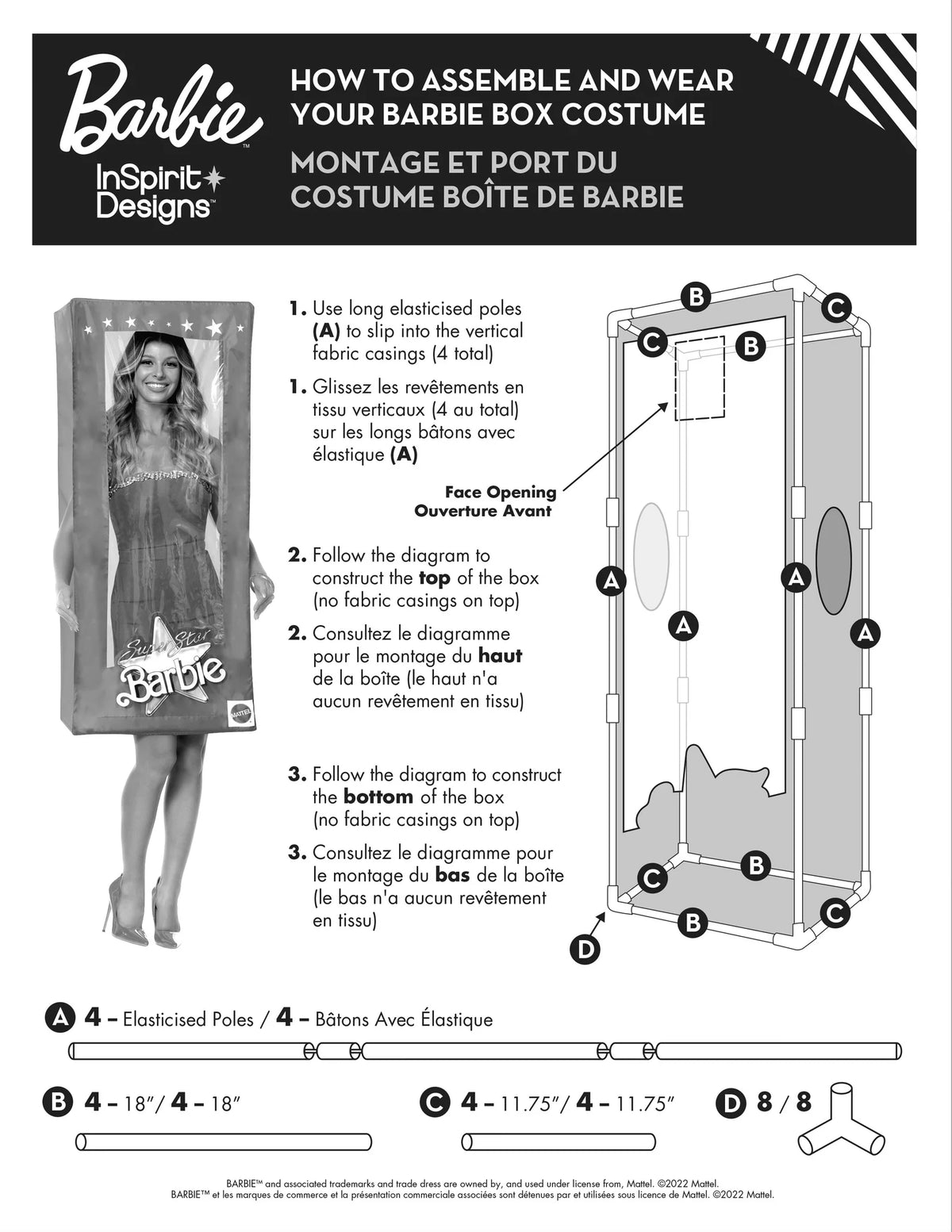 Disfraz de Caja de Barbie para Adulto