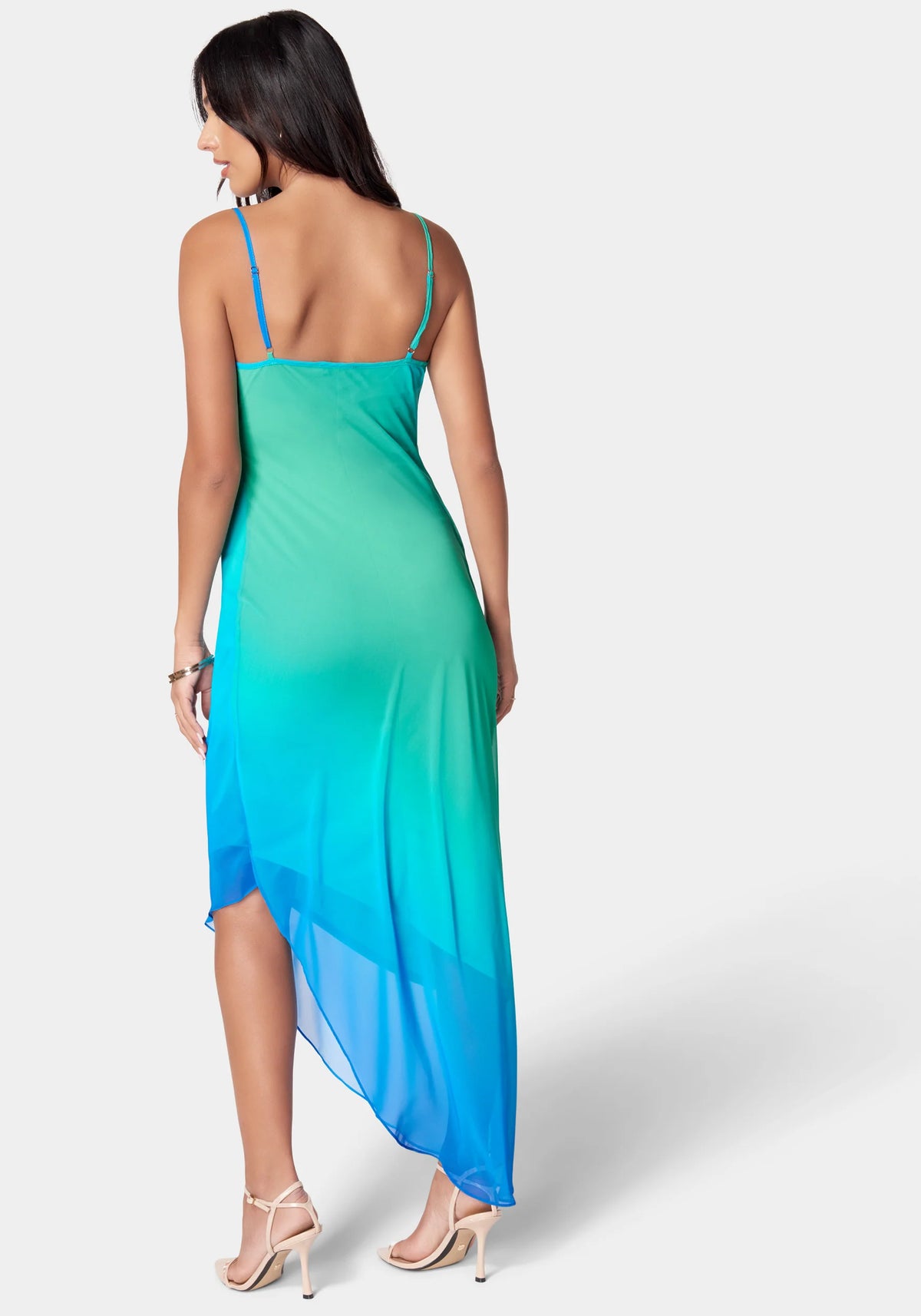Vestido Asimétrico Ombré Verde/Azul - Bebe