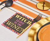 Servilleta de cóctel Boo Bold de 3 capas - Witch Way to the Wine - Lámina dorada de 5"