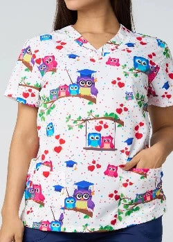 CAMISETAS ESTAMPADAS BÚHO FONDO BLANCO