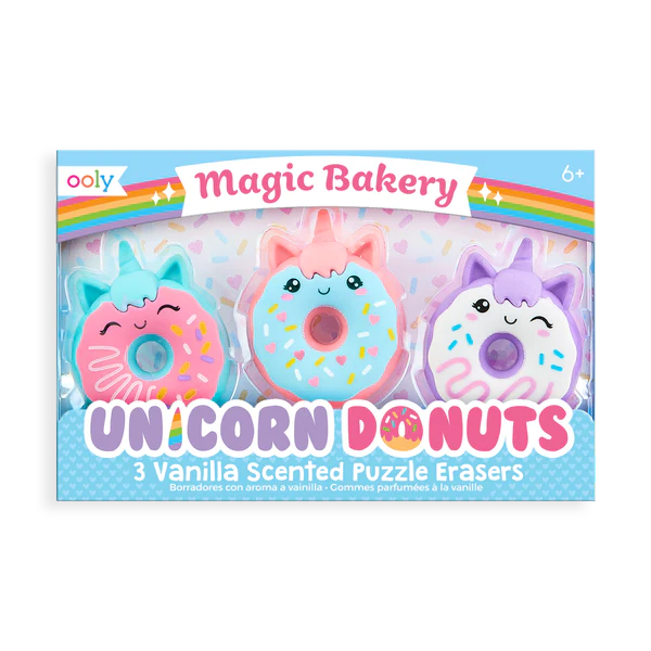 Gomas de borrar perfumadas Unicornio Donuts de Magic Bakery - Set de 3
