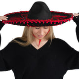 Sombrero Mexicano-Ribete Rojo Adultos