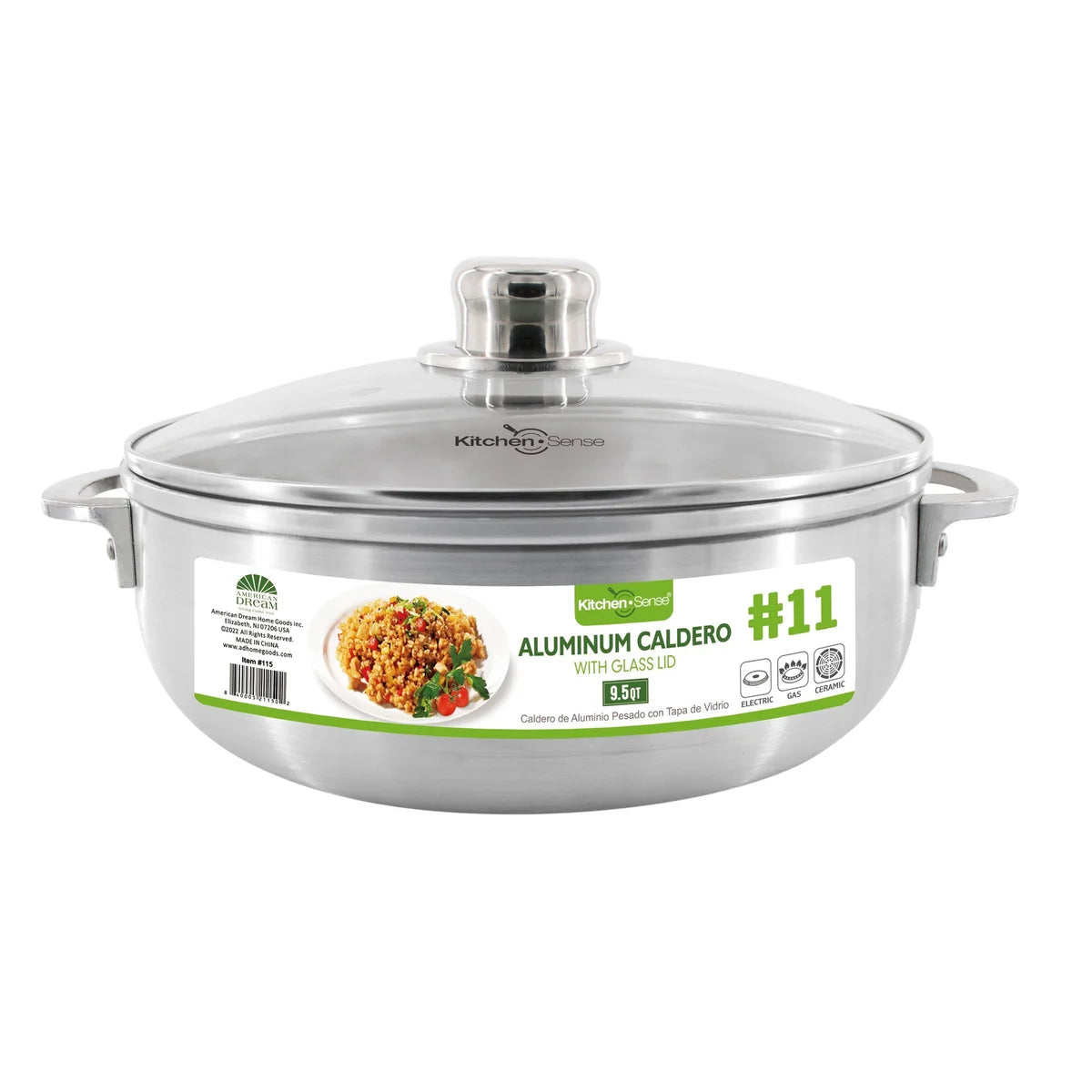 #11 - 9.5Qt Aluminum Caldero with Glass