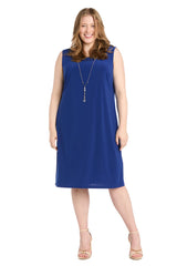 Vestido tipo chaqueta con lentejuelas en secuencia azul marino - Talla grande - RM Richards