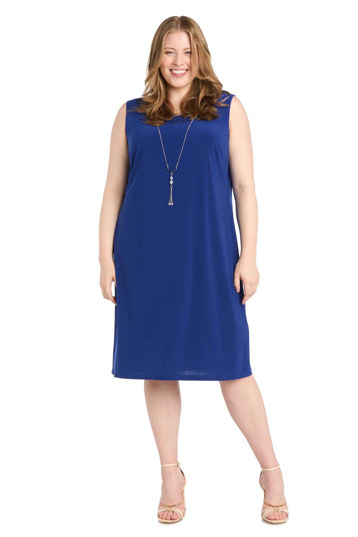 Vestido tipo chaqueta con lentejuelas en secuencia azul marino - Talla grande - RM Richards