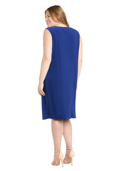 Vestido tipo chaqueta con lentejuelas en secuencia azul marino - Talla grande - RM Richards