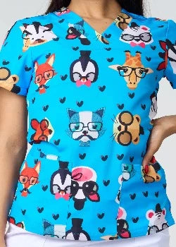 CAMISAS AZULES CON ESTAMPADO ANIMAL